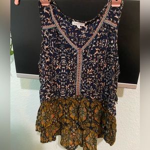 boho flowy tank top with ruffles